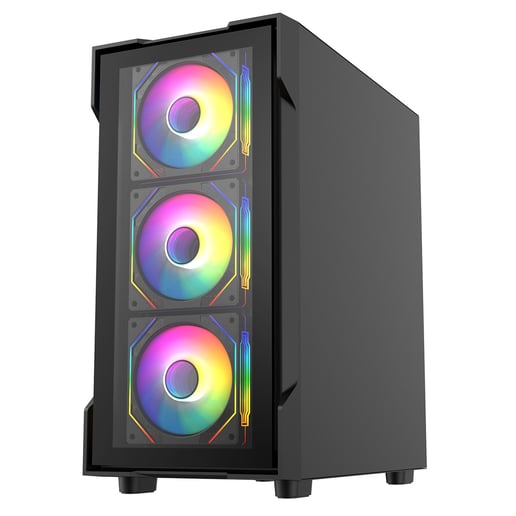 CiT Bolt Mid Tower Gaming Case - Black 