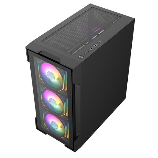 CiT Bolt Mid Tower Gaming Case - Black 