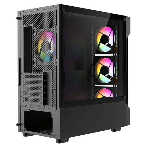 CiT Bolt Mid Tower Gaming Case - Black 