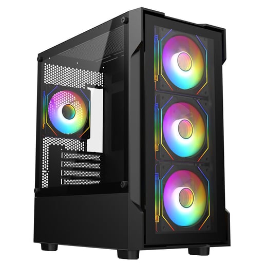 CiT Bolt Mid Tower Gaming Case - Black 