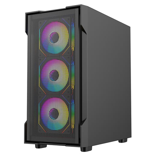 CiT Bolt Mesh Mid Tower Gaming Case - Black 
