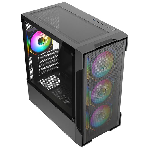 CiT Bolt Mesh Mid Tower Gaming Case - Black 