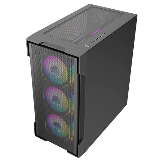 CiT Bolt Mesh Mid Tower Gaming Case - Black 