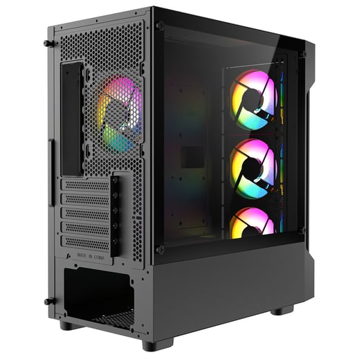 CiT Bolt Mesh Mid Tower Gaming Case - Black 