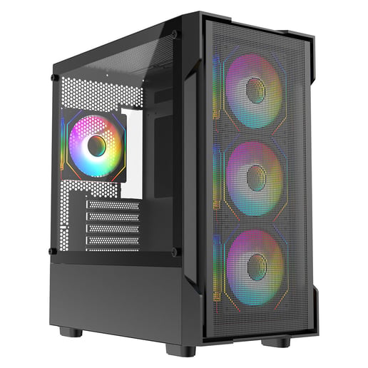 CiT Bolt Mesh Mid Tower Gaming Case - Black 