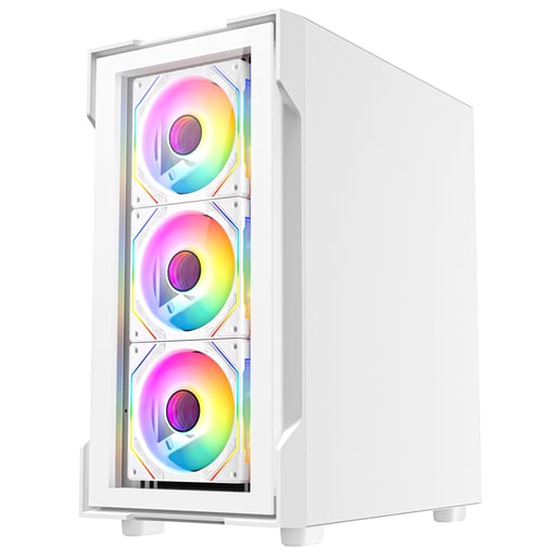 CiT Bolt Mid Tower Gaming Case - White 