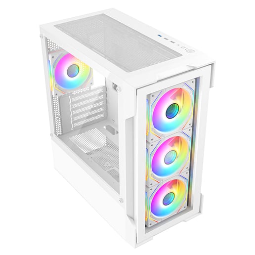 CiT Bolt Mid Tower Gaming Case - White 
