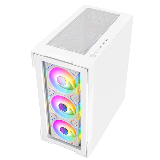 CiT Bolt Mid Tower Gaming Case - White 