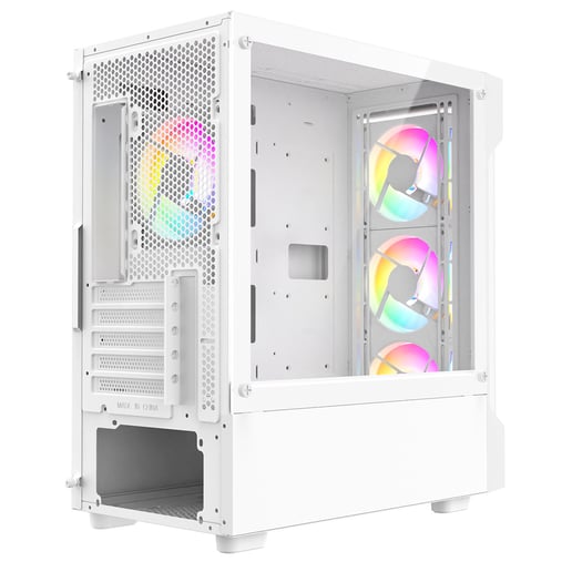 CiT Bolt Mid Tower Gaming Case - White 