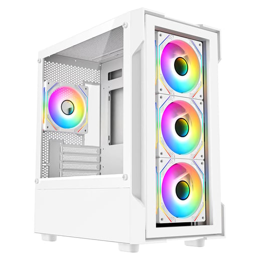 CiT Bolt Mid Tower Gaming Case - White 