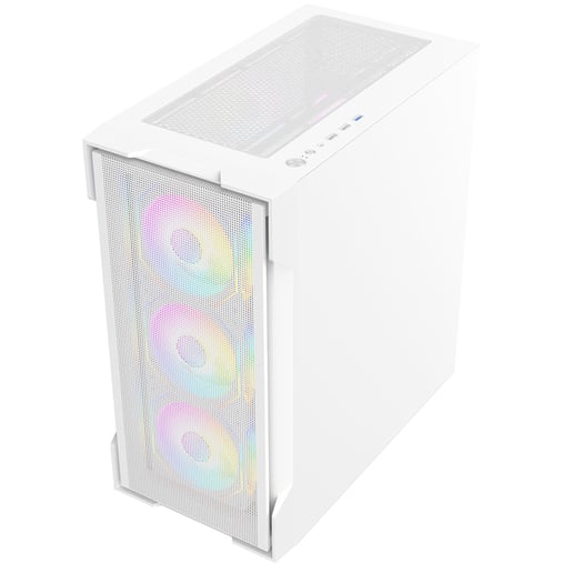 CiT Bolt Mesh Mid Tower Gaming Case - White 