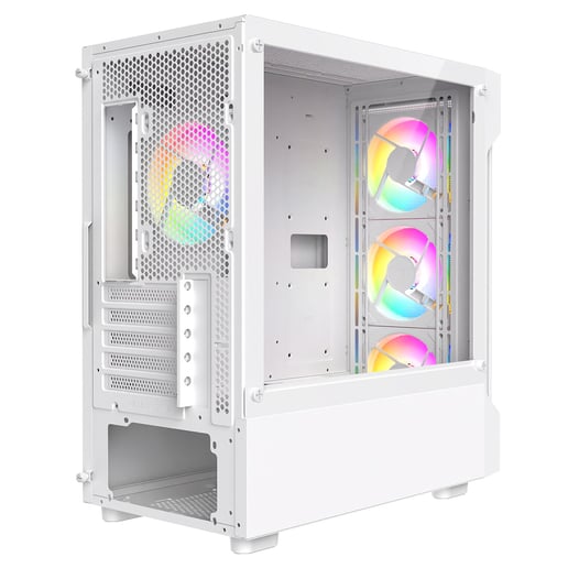 CiT Bolt Mesh Mid Tower Gaming Case - White 