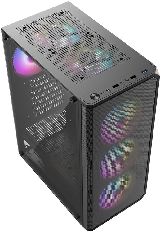 CiT Delta Mid Tower Gaming Case - Black 