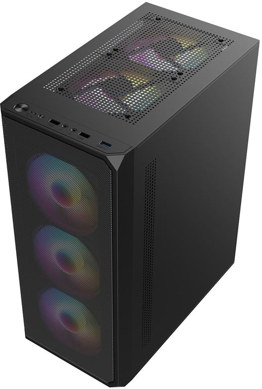 CiT Delta Mid Tower Gaming Case - Black 