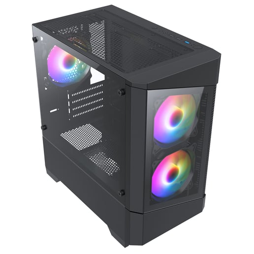 CiT Level 1 Glass Mid Tower Gaming Case - Black 