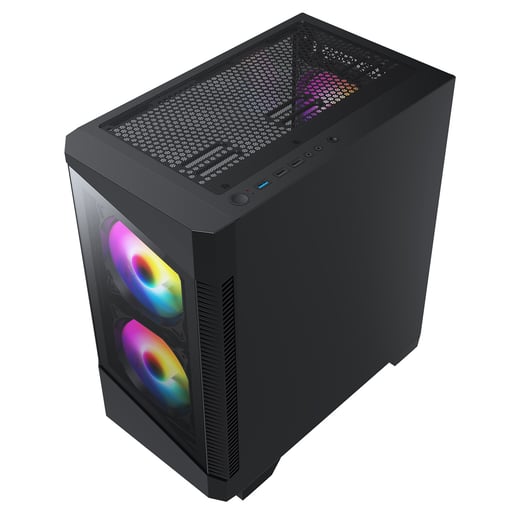 CiT Level 1 Glass Mid Tower Gaming Case - Black 