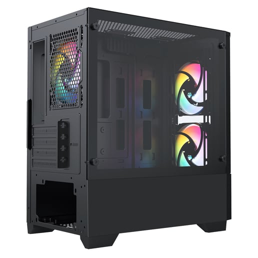 CiT Level 1 Glass Mid Tower Gaming Case - Black 