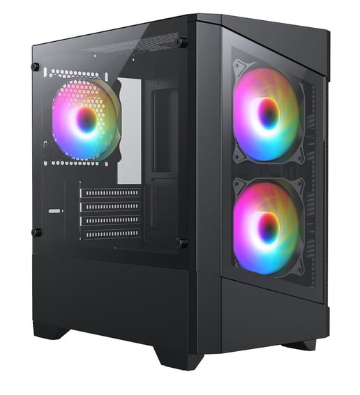 CiT Level 1 Glass Mid Tower Gaming Case - Black 