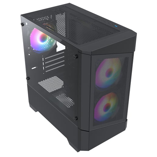 CiT Level 1 Mesh Mid Tower Gaming Case - Black 