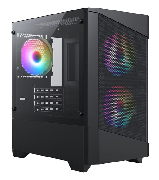 CiT Level 1 Mesh Mid Tower Gaming Case - Black 