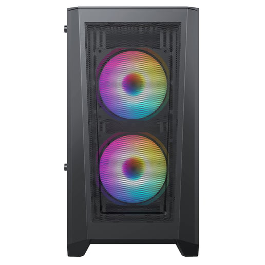 CiT Level 2 Mesh mATX Tempered Glass Gaming PC Case - Black 