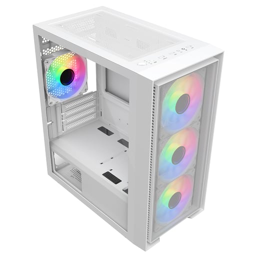 CiT Luna Mid Tower Gaming Case - White 