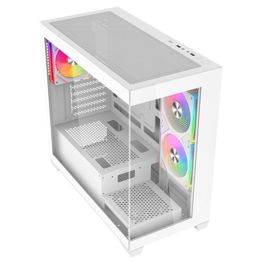 CiT Mercury Mid Tower Gaming Case - White 