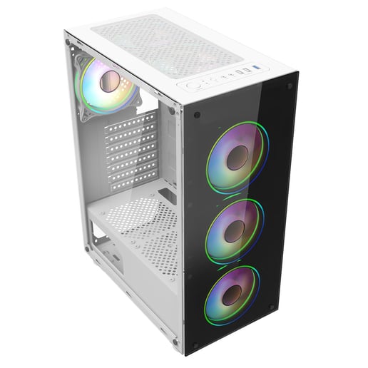 CiT Mirage F6 Mid Tower Gaming Case - White 