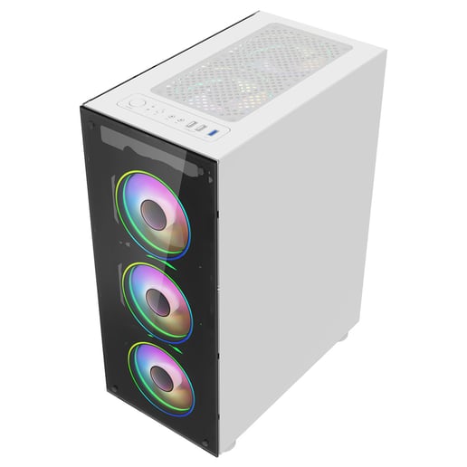 CiT Mirage F6 Mid Tower Gaming Case - White 