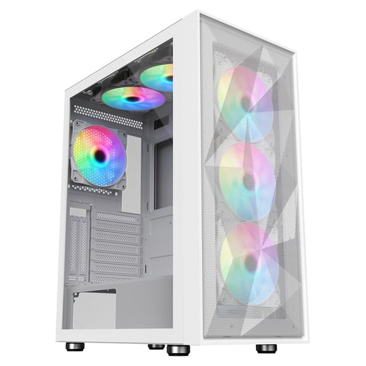 CiT Phantom XL Mid Tower Gaming Case - White 