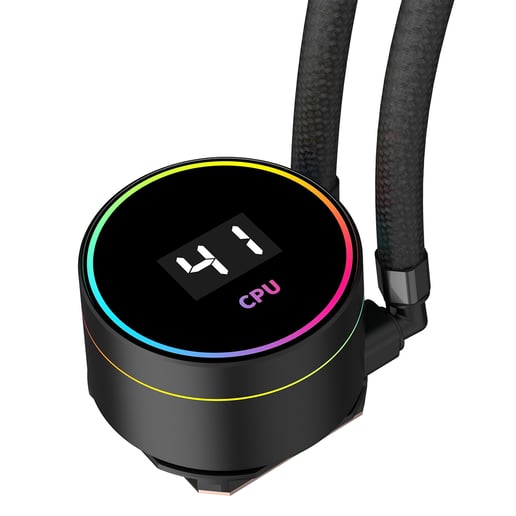 CiT Pro Glacier 240mm All-in-One Liquid CPU Cooler in Black with Temperature Display