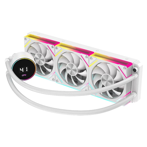 CiT Pro Glacier LCD 360mm AiO Liquid CPU Cooler in White
