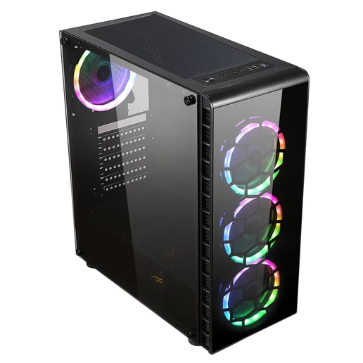 CiT Raider Mid Tower Gaming Case - Black 