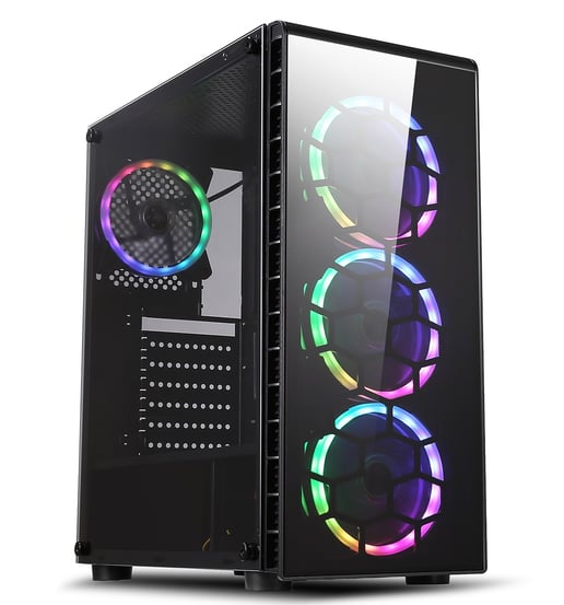 CiT Raider Mid Tower Gaming Case - Black 
