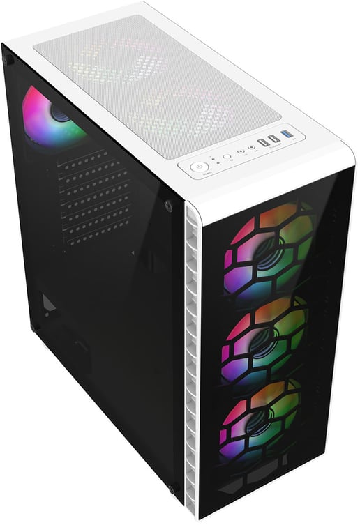 CiT Raider Mid Tower Gaming Case - White 