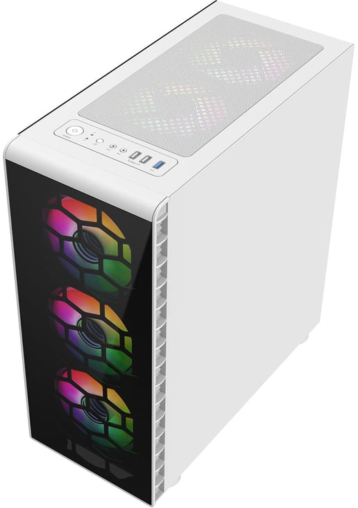 CiT Raider Mid Tower Gaming Case - White 