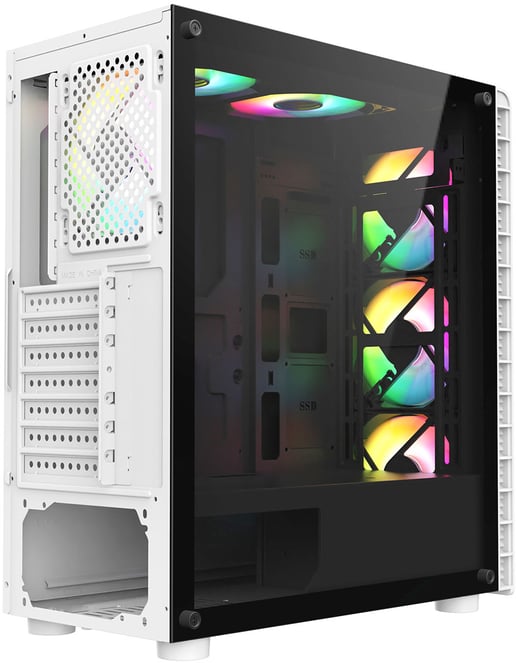 CiT Raider Mid Tower Gaming Case - White 