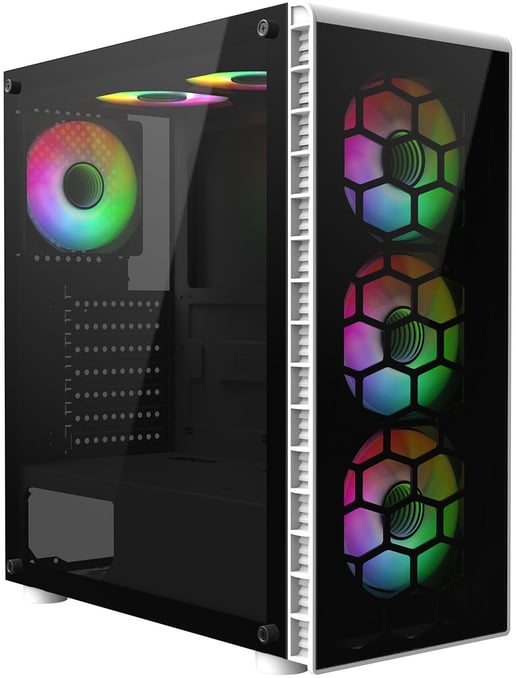 CiT Raider Mid Tower Gaming Case - White 
