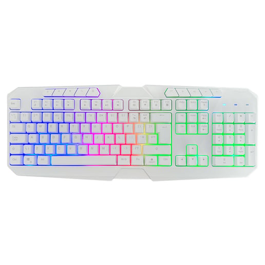 CiT Raptor White 4-in-1 Keyboard, Mouse, Headset and Mouse Pad Combo Kit