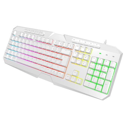 CiT Raptor White 4-in-1 Keyboard, Mouse, Headset and Mouse Pad Combo Kit
