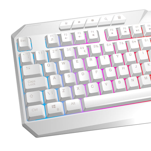 CiT Raptor White 4-in-1 Keyboard, Mouse, Headset and Mouse Pad Combo Kit