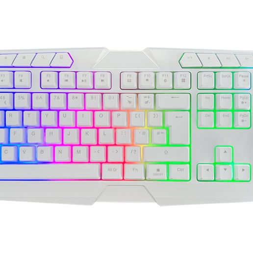CiT Raptor White 4-in-1 Keyboard, Mouse, Headset and Mouse Pad Combo Kit