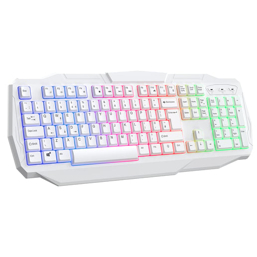 CiT Scorpion 4-in-1 White Keyboard, Mouse, Headset and Mouse Pad Combo Kit