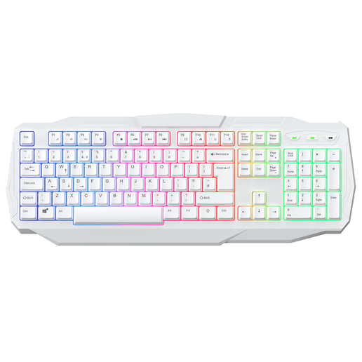 CiT Scorpion 4-in-1 White Keyboard, Mouse, Headset and Mouse Pad Combo Kit