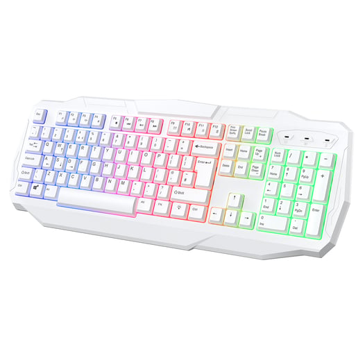 CiT Scorpion 4-in-1 White Keyboard, Mouse, Headset and Mouse Pad Combo Kit