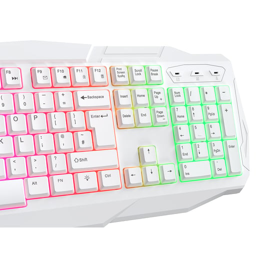 CiT Scorpion 4-in-1 White Keyboard, Mouse, Headset and Mouse Pad Combo Kit
