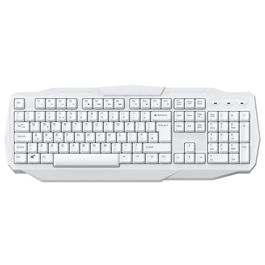 CiT Scorpion 4-in-1 White Keyboard, Mouse, Headset and Mouse Pad Combo Kit