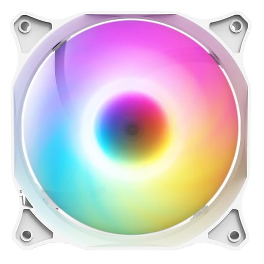 CiT Siberia 120mm RGB Rainbow Master Chassis Fan in White