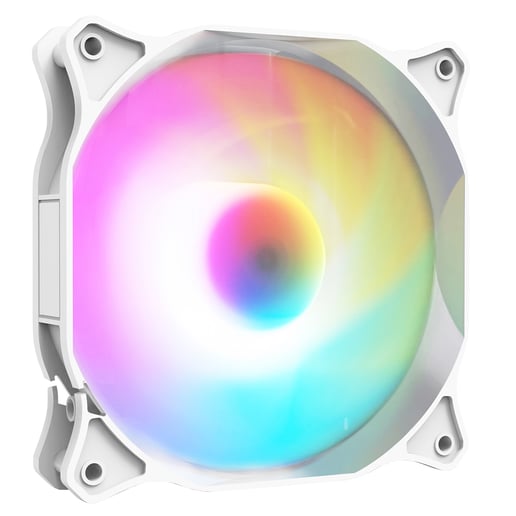 CiT Siberia 120mm RGB Rainbow Master Chassis Fan in White