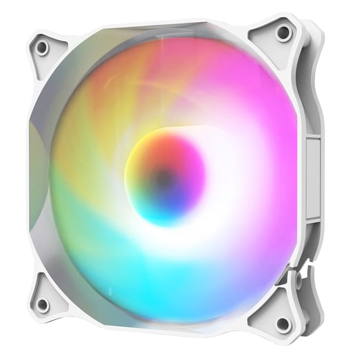 CiT Siberia 120mm RGB Rainbow Master Chassis Fan in White